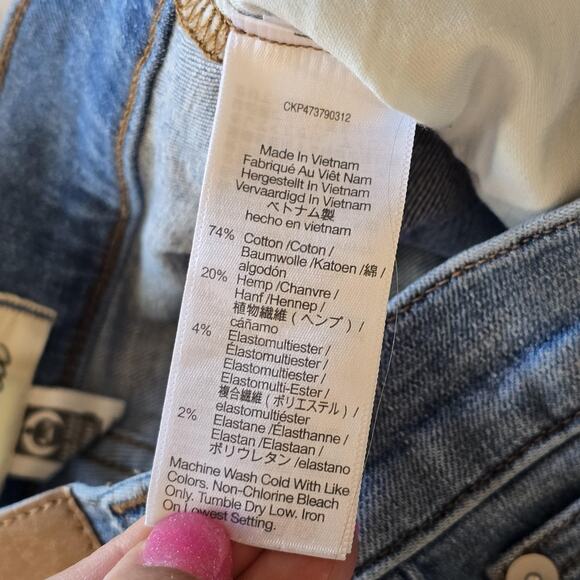 Madewell Jeans Womens 23 Blue The Perfect Vintage Wide-Leg Button Fly Raw Hem - Picture 4 of 10